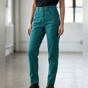 Vintage Guess Georges Marciano Teal High Rise Tapered Jeans 31x33 Made in USA